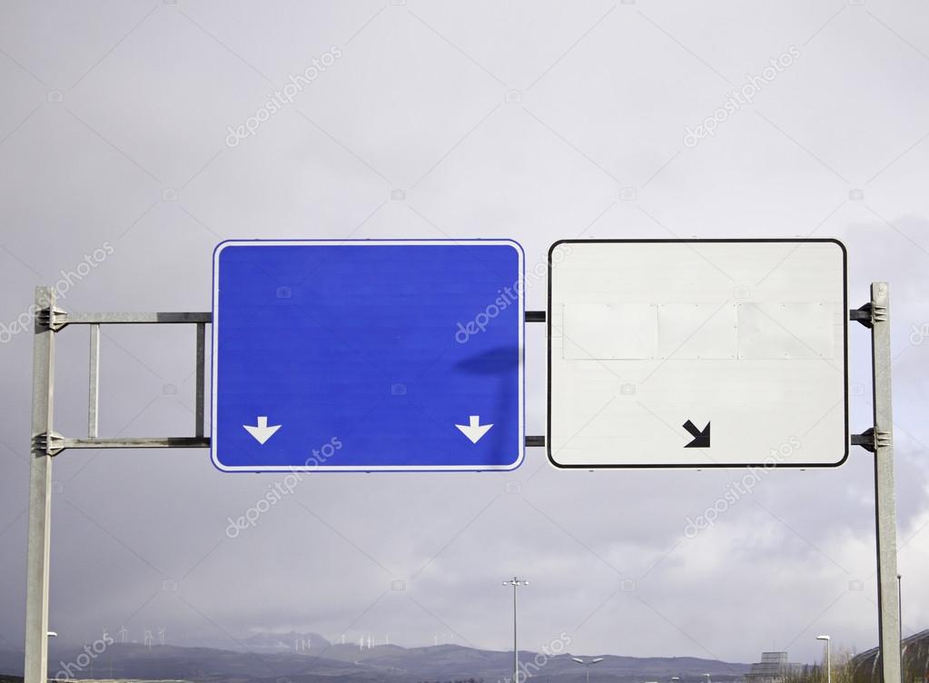 Highway signs with space for text