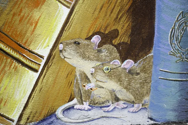 Myši v knihovně — Stock fotografie