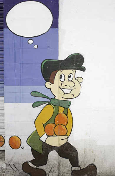 Niño robando fruta — Foto de Stock