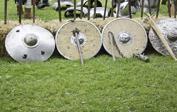 Medieval Metal Shields — Stock Photo, Image