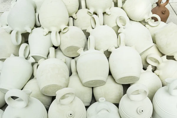 White clay jugs — Stock Photo, Image