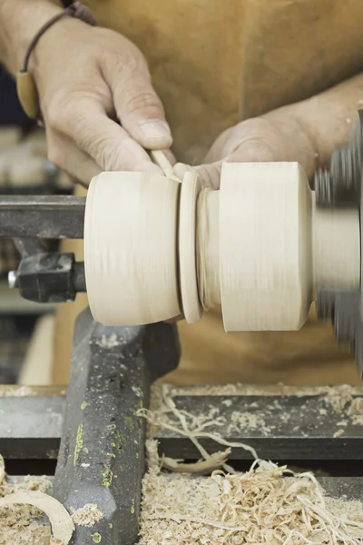 Wood and lathe machinist — Stock Photo, Image