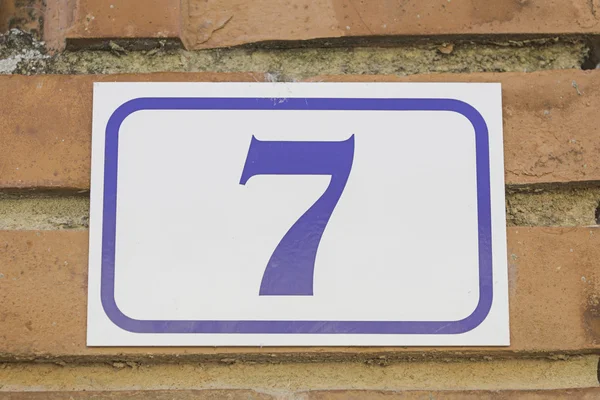 Number seven white — Stock Photo, Image