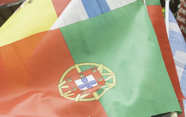 Lissabon och Spanien flagga — Stockfoto