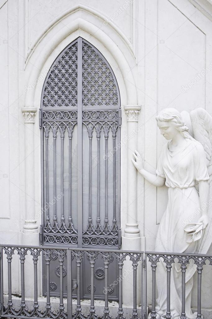 Door with angel