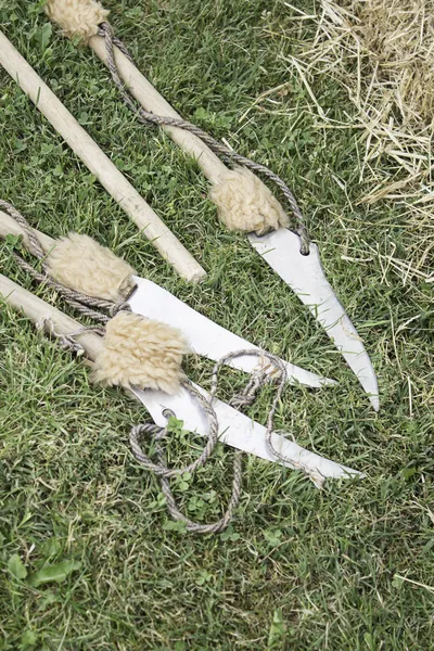 Spears with knife — Stock Photo, Image