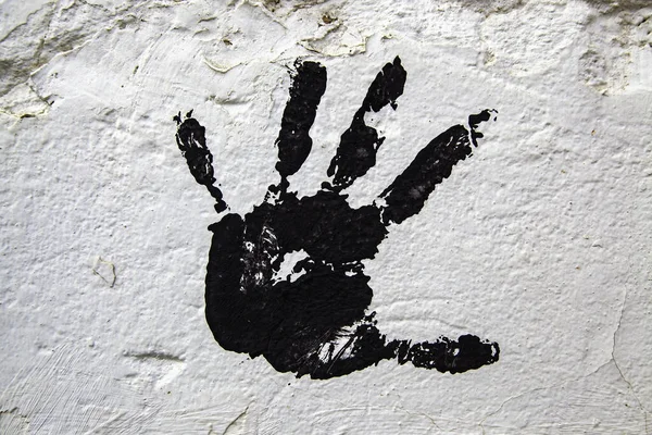 Blood Stained Handprint Crime Murder Fear — Stock Photo, Image