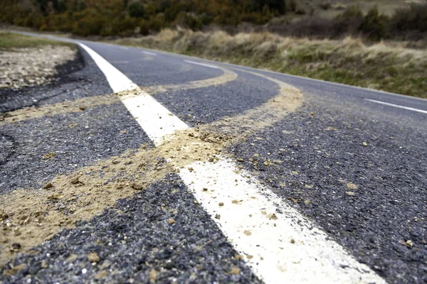 Skid Texture Road Mud Circulation Cars Danger — Stock Photo, Image