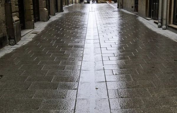 中世纪城镇雨中小巷的细节 — 图库照片