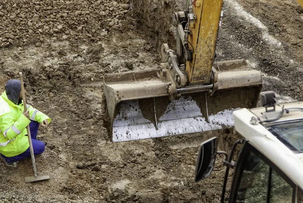 Detail Der Betreiber Die Öffentlichen Baugewerbe Arbeiten — Stockfoto