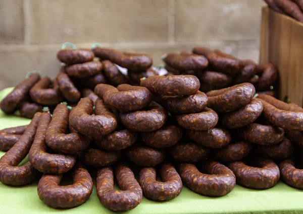 Detail Typical Spanish Sausage Dried Meat — Stock Photo, Image