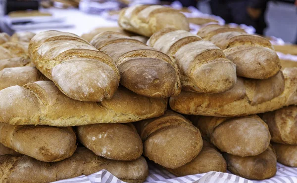Loaves Bread Flour Artisan Stall Food Nourishment — Foto de Stock