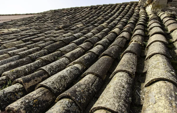 Keramické Dlaždice Hliněná Střecha Konstrukce Architektura — Stock fotografie