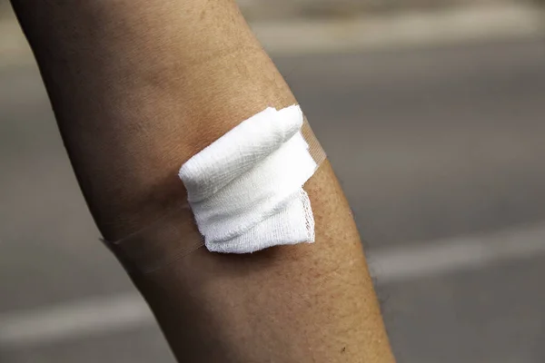 Detalhe Proteção Depois Sorteio Sangue Saúde Medicina — Fotografia de Stock