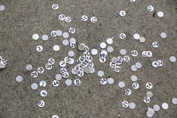 Detail of game of chance in an old fair, party and fun