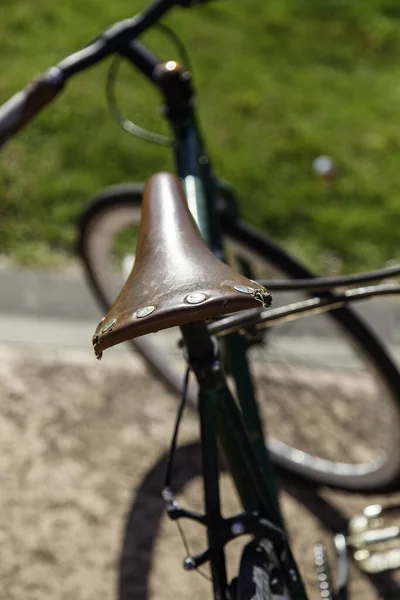 Vintage Bicicleta Sela Detalhe Transporte Esporte — Fotografia de Stock