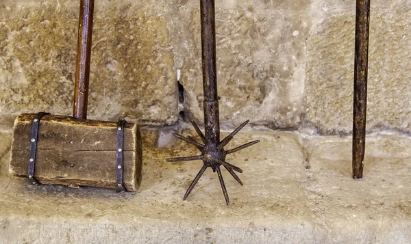 Detalhe Velhos Instrumentos Tortura Inquisição Dor Religião — Fotografia de Stock