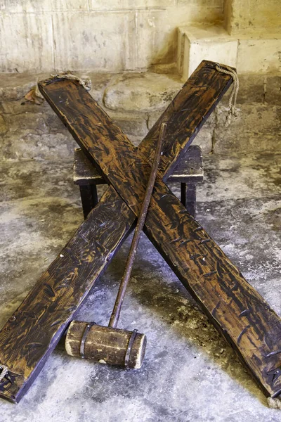 Detail Starých Nástrojů Mučení Inkvizice Bolesti Náboženství — Stock fotografie