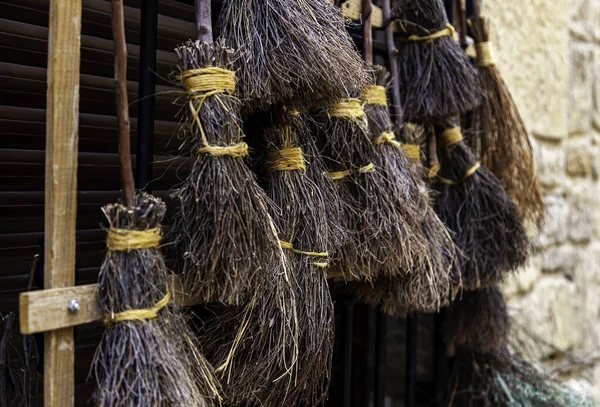 Detail Halloween Decoration Witches Brooms — Zdjęcie stockowe