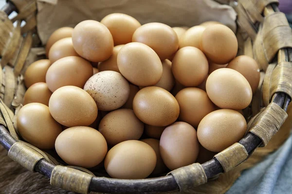 Detail Free Range Eggs Traditional Market Organic Eggs — Fotografia de Stock