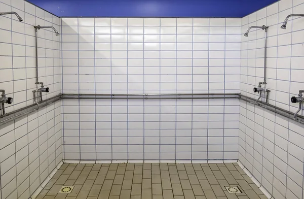 Detail of clean showers in a gym