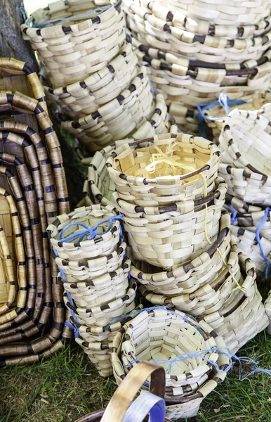 Detail Handmade Wicker Baskets Tradition — Stock Photo, Image
