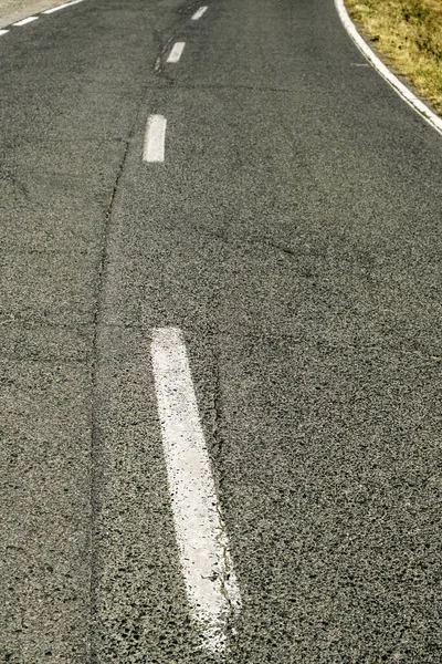 Detail of lines on a road, road safety