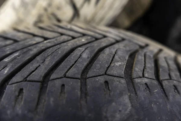 Detail Old Car Tires Environmental Disaster Recycling — Stock Photo, Image