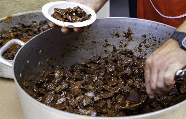 Detalhe Comida Típica Espanhola Comida Insalubre Gordurosa — Fotografia de Stock