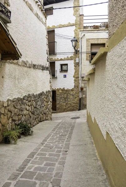 Λεπτομέρεια Του Παλιού Δρόμου Μια Ιστορική Πόλη Στην Ισπανία — Φωτογραφία Αρχείου