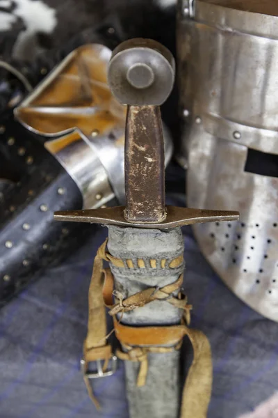 Detalhe Antiga Arma Guerra Medieval Arte História — Fotografia de Stock