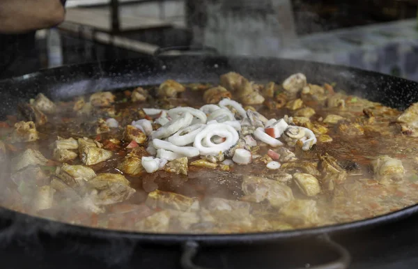 Detalle Mariscos Para Preparar Arroz Típico Español Comida Tradicional —  Fotos de Stock