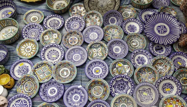 Dettaglio Artigianato Tipico Marocchino Ceramiche Fatte Mano — Foto Stock