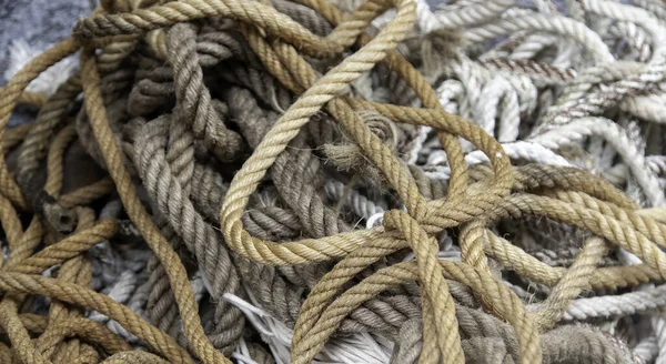 Detail Old Damaged Fishing Ropes — Stock Photo, Image