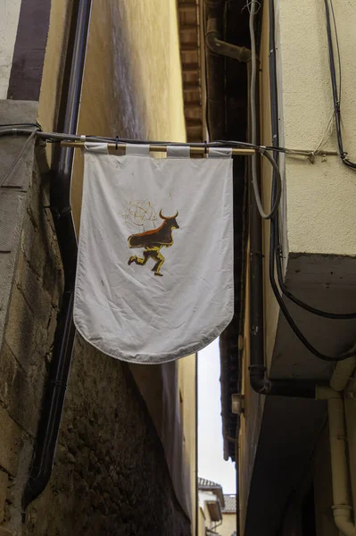 Detail of ancient shields in a medieval festival, history