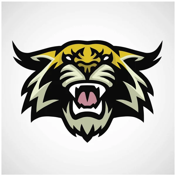 Lynx Wildcat Bobcat Tiger Stor Katt Logo Maskoten Vektor Illustration — Stock vektor