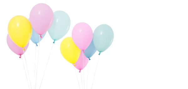 Balão Voador Colorido Sobre Fundo Branco Isolado — Fotografia de Stock