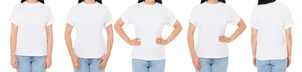 Shirt Set Donna Tshirt Isolata Molti Front View Shirt Ragazza — Foto Stock