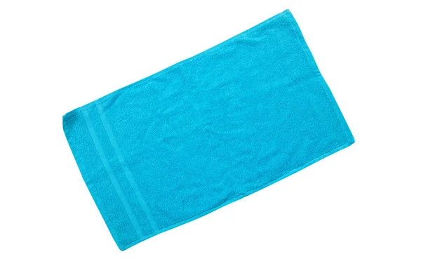 Blue Towel Soft Clean Isolated Towel Isolated White Background Blue — Stock Photo, Image