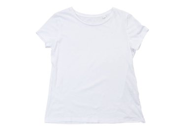 Tişört maketi, beyaz gömlek fotokopi alanı, beyaz tişört şablonu kendi grafikleriniz için hazır. Polo boş