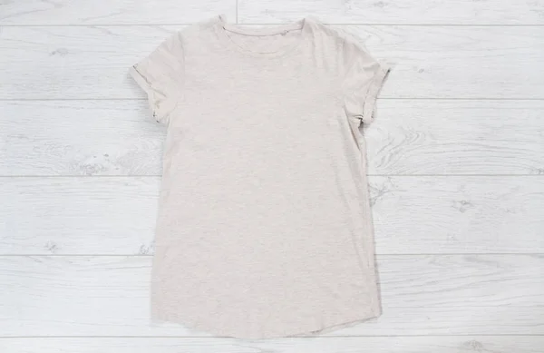 Lässige Shirt Attrappe Von Oben Für Text Auf Hemd Weiblich — Stockfoto