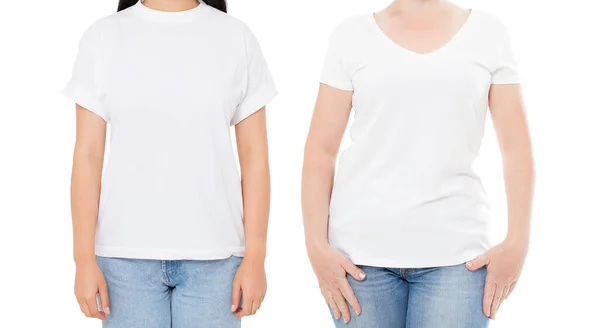 Beyaz Kadın Tişörtü Modeli Boş Boş Tişört Boş Tişört Fotokopi — Stok fotoğraf