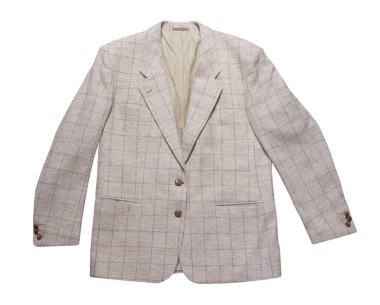 Klasik check blazer beyaz arkaplanda izole edilmiş, beyaz arkaplanda ceket