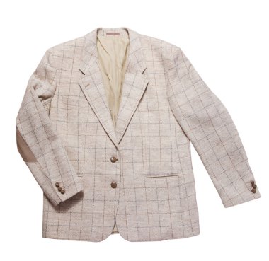 Klasik check blazer beyaz arkaplanda izole edilmiş, beyaz arkaplanda ceket