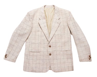 Klasik check blazer beyaz arkaplanda izole edilmiş, beyaz arkaplanda ceket