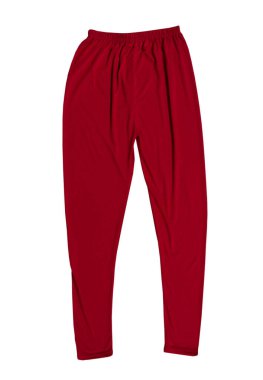 Kırmızı pantolon izole edildi. Beyaz Arkaplanda Kırmızı Leggins İzole Edildi.