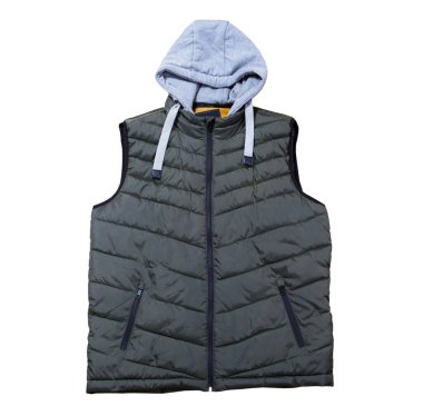 Beyaz arka planda yelekli, beyaz arka planda yeşil yelekli. Beyaz üzerine sıcak yeşil bir yelek..