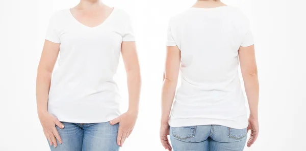 Retrato Recortado Conjunto Mujer Camiseta Sobre Fondo Blanco Prepárate Para — Foto de Stock