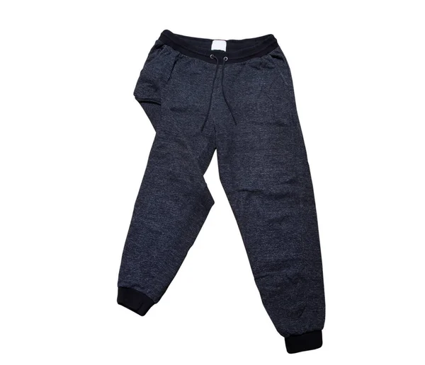 Dark Grey Sweatpants Close Isolated White Background — Stock Photo, Image