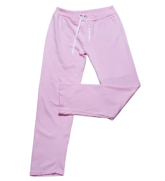 Pantalon Survêtement Féminin Rose Pour Enfants Isolé Sur Fond Blanc — Photo